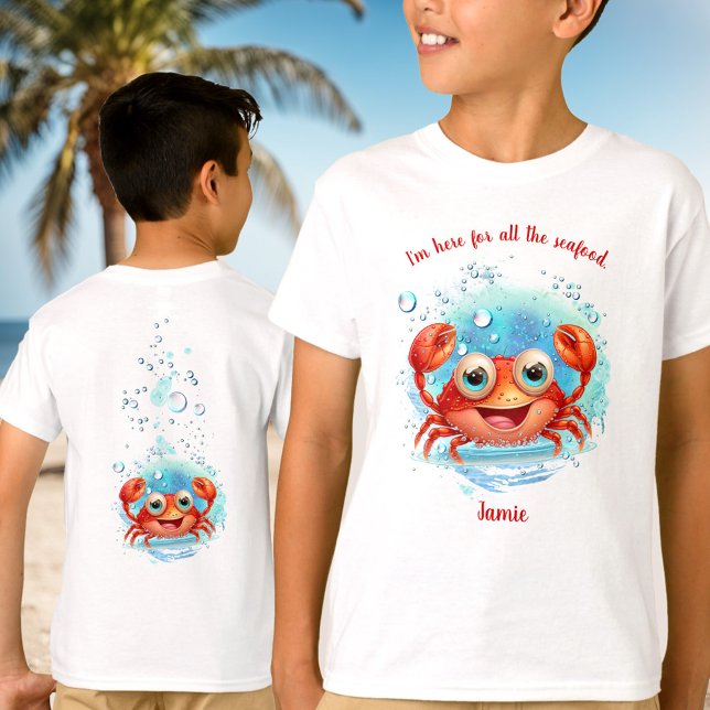 Cute Crab Summer Vacation Crabbing Sea Namn T Shirt (Cute Crab Summer Vacation Crabbing seafood Name T-Shirt)