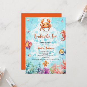 Cute Crab under Sea Creator Baby Shower Inbjudningar