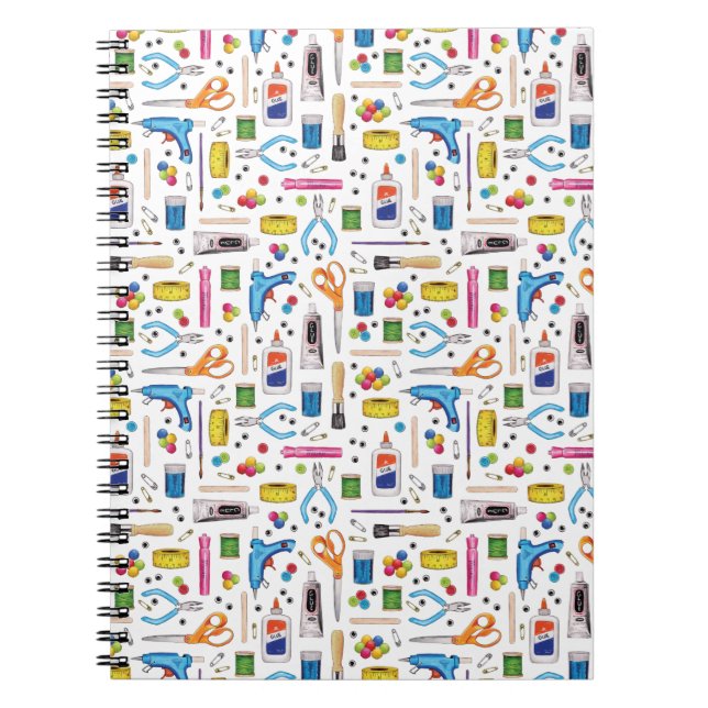 Cute Craft Supplies Anteckningsbok (Framsidan)