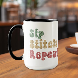 Cute Crafter Crochet Knitting Sewing Mugg