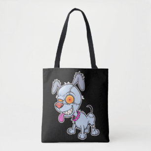 Cute Cranky Zombie Hund Illustration Tygkasse