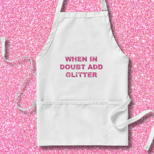 Cute Crawing Quote Rosa Glitter Förkläde