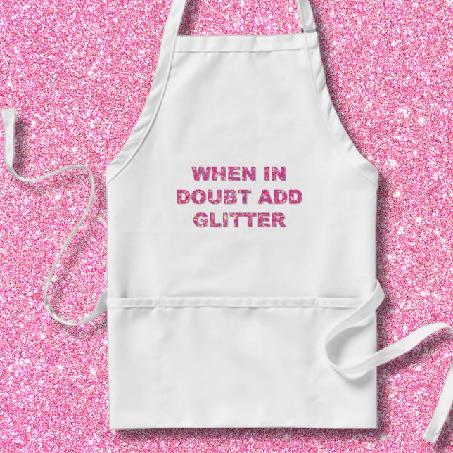 Cute Crawing Quote Rosa Glitter Förkläde (Skapare uppladdad)