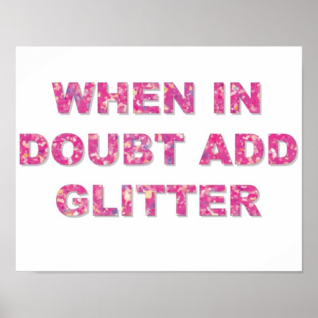Cute Crawing Quote Rosa Glitter Poster (Framsidan)