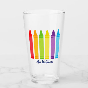 Cute Crayon Anpassningsbar Elementary School Teach Glaskopp