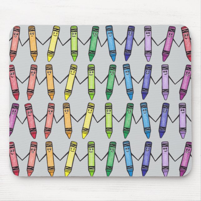 Cute Crayon Pals Mousepad Musmatta (Framsidan)