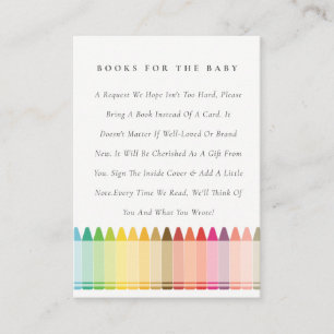 Cute Crayon Roligt Rainbow Bokar for Baby Shower Tilläggskort