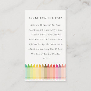 Cute Crayon Roligt Rainbow Bokar for Baby Shower Tilläggskort