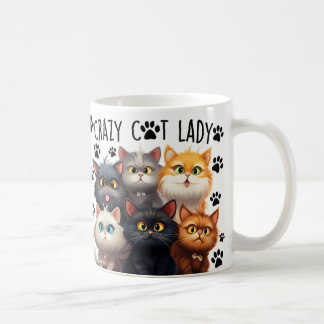 Cute Crazy Cat Dam, Cat Lovers, I kärlek mitt katt Kaffemugg