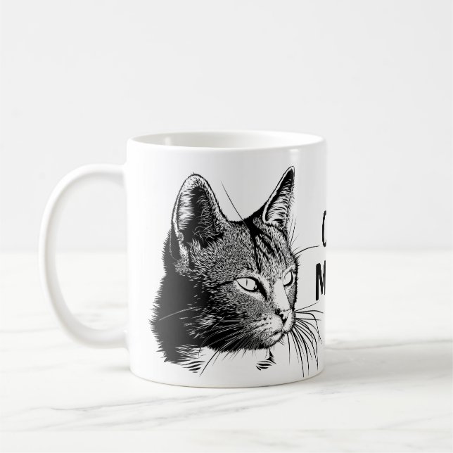 Cute Crazy Cat Dam Kitten Kattunge Mamma Gift Dam Kaffemugg (Vänster)