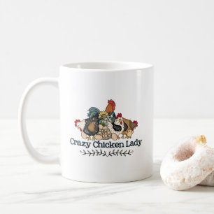 Cute Crazy Chicken Dam Kaffemugg