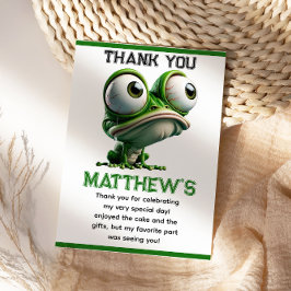 Cute Crazy Frog Farm Theme 1st Birthday Tack Kort