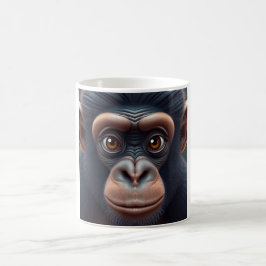 Cute Crazy Funny Chimpanzee Anime Porträtt Kaffemugg