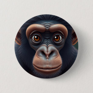 Cute Crazy Funny Chimpanzee Anime Porträtt Knapp