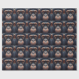 Cute Crazy Funny Chimpanzee Anime Porträtt Presentpapper