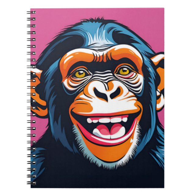 Cute Crazy Funny Chimpanzee Anteckningsbok (Framsidan)
