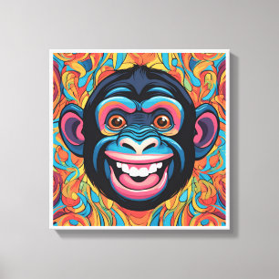 Cute Crazy Funny Chimpanzee Canvastryck