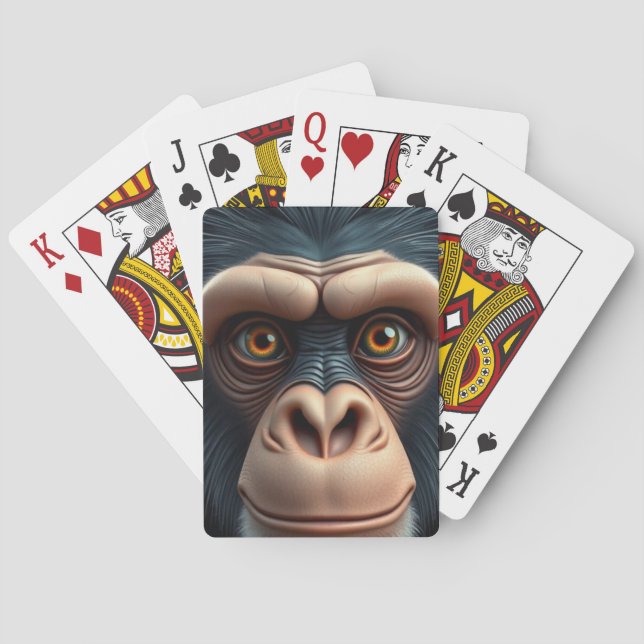Cute Crazy Funny Chimpanzee Casinokort (Baksidan)