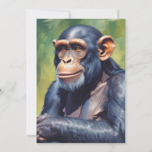 Cute Crazy Funny Chimpanzee Julkort
