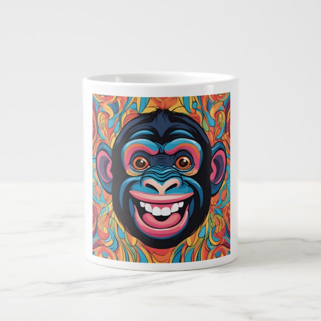 Cute Crazy Funny Chimpanzee Jumbo Mugg (Framsidan)