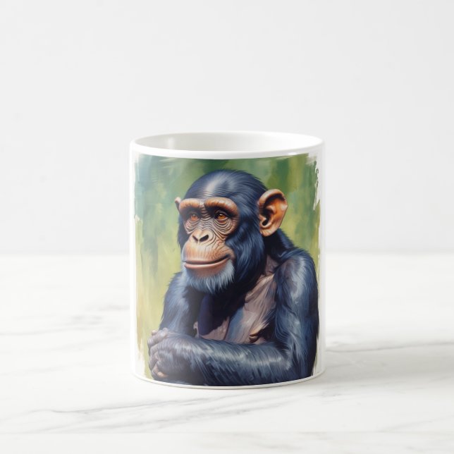 Cute Crazy Funny Chimpanzee Kaffemugg (Center)