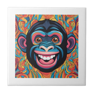 Cute Crazy Funny Chimpanzee Kakelplatta