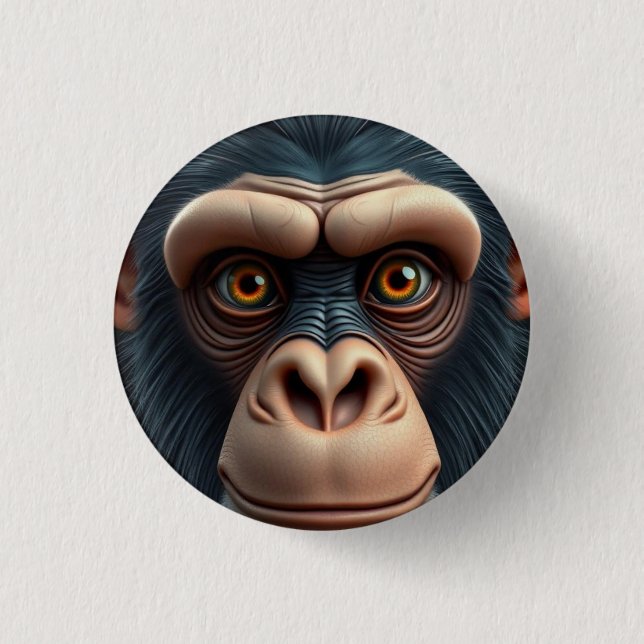 Cute Crazy Funny Chimpanzee Knapp (Framsida)