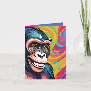 Cute Crazy Funny Chimpanzee Kort