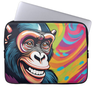 Cute Crazy Funny Chimpanzee Laptop Fodral