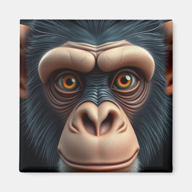 Cute Crazy Funny Chimpanzee Magnet (Framsidan)