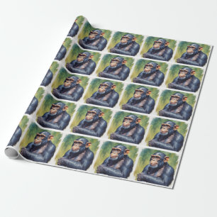Cute Crazy Funny Chimpanzee Presentpapper