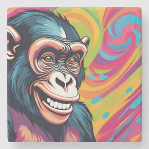 Cute Crazy Funny Chimpanzee Stenunderlägg
