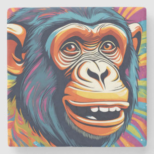 Cute Crazy Funny Chimpanzee Stenunderlägg