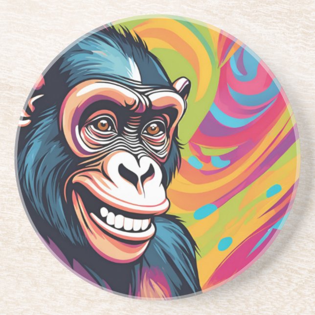 Cute Crazy Funny Chimpanzee Underlägg (Framsidan)