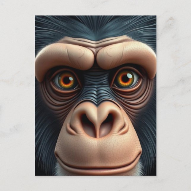 Cute Crazy Funny Chimpanzee Vykort (Framsida)