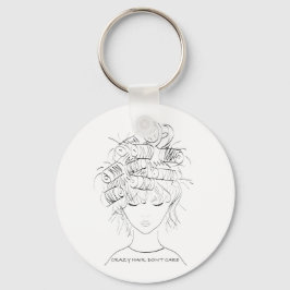Cute Crazy Hair Nyckelring