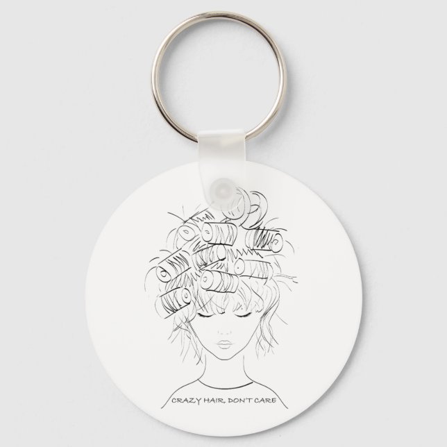 Cute Crazy Hair Nyckelring (Framsida)