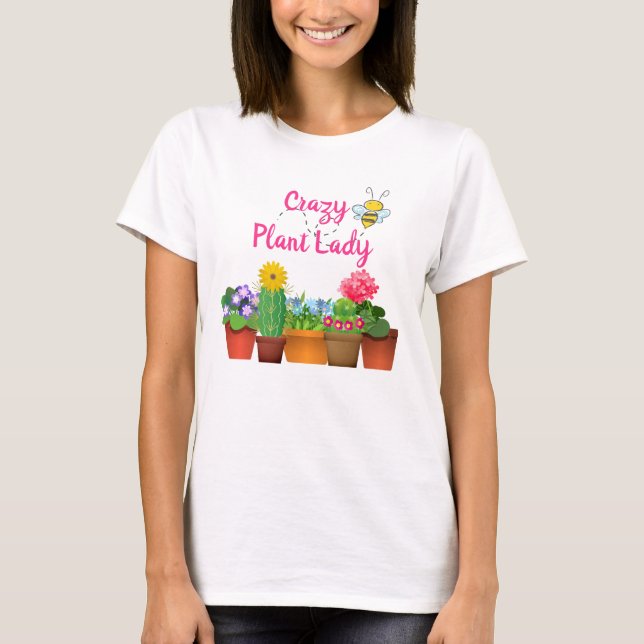 Cute Crazy Plant Dam / Cactus Garden Summer T Shirt (Framsida)
