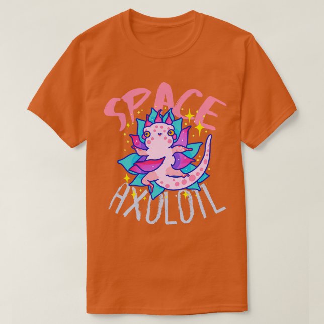 Cute Crazy Psycedelic Space Axolotl Artwork T Shirt (Design framsida)
