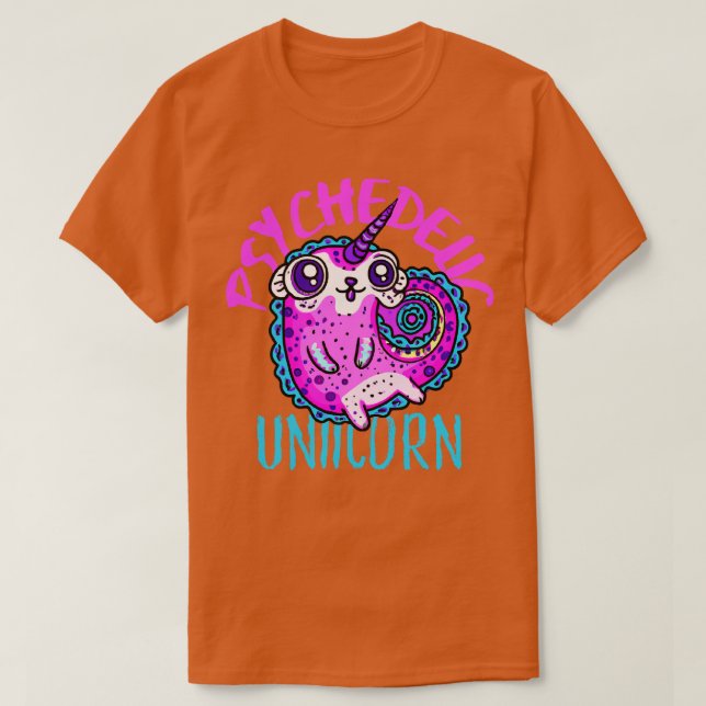 Cute Crazy Psycedelic Unicorn Artwork T Shirt (Design framsida)