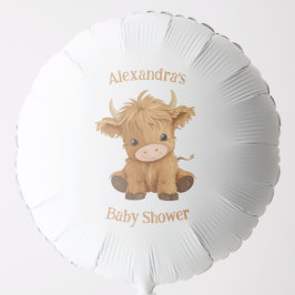 Cute Cream Baby Highland Cow Balloon