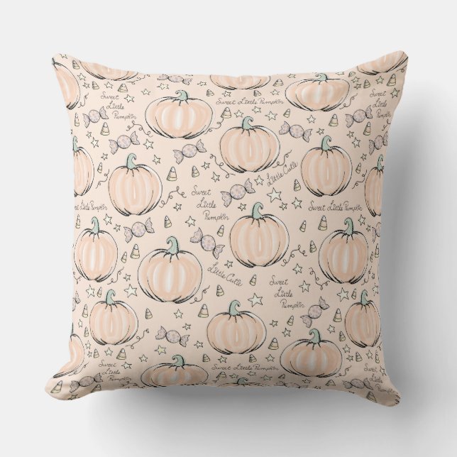 Cute Cream Little Pumpkin Autumn Dekorativ kudde (Framsida)