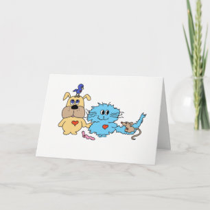 Cute Creatures Notecard Kort