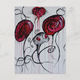 Cute Creepy Creatue Goth Fantasy Ledsen Monster Ar Vykort