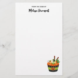 Cute & Creepy Halloween Cupcoa med en Big Eyeball Brevpapper