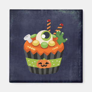 Cute & Creepy Halloween Cupcoa med en Big Eyeball Magnet