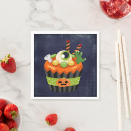 Cute & Creepy Halloween Cupcoa med en Big Eyeball Pappersservett