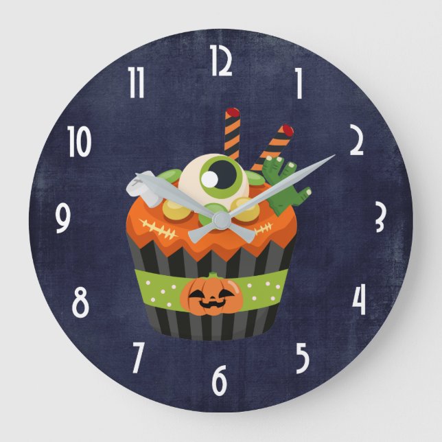Cute & Creepy Halloween Cupcoa med en Big Eyeball Stor Klocka (Framsida)