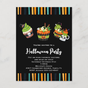 Cute & Creepy Halloween Treats-inbjudan Vykort