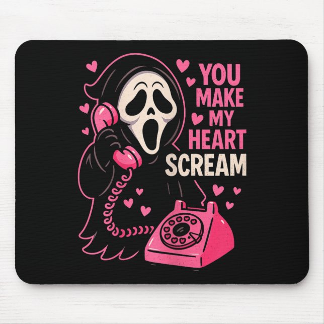 Cute Creepy Horror Make My Heart Scream Valentine’ Musmatta (Framsidan)